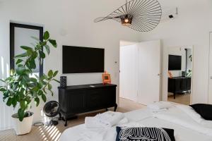 Ένα ή περισσότερα κρεβάτια σε δωμάτιο στο Architekten Haus 120 m2 in der Wetterau +15 φωτογραφίες