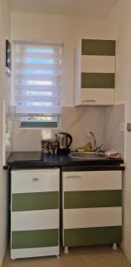 Η κουζίνα ή μικρή κουζίνα στο Cute studio with garden and terrace,by the sea +5 φωτογραφίες