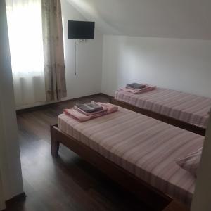 Postel nebo postele na pokoji v ubytování Pensiunea Ovidiu