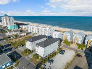 an aerial view of a city and the ocean at Sea Drift 102 by Carolina Beach Realty in Carolina Beach