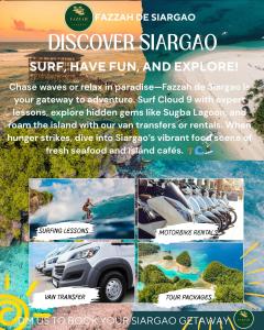 een flyer voor een autoverhuurbedrijf in de Filippijnen bij Fazzah De Siargao in General Luna