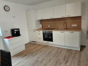 Kuchyň nebo kuchyňský kout v ubytování Ferienwohnung zum Schneiderkramer
