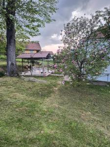 a park with a gazebo and a tree at Apartman - kuca za odmor Slatina in Vrnjačka Banja