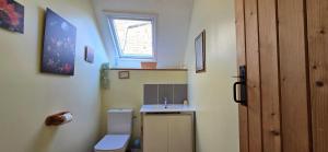 a small bathroom with a sink and a toilet at Gites Ferme de la Baie in Roz-sur-Couesnon +166 photos