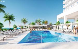ein Bild von einem Swimmingpool in einem Ferienresort in der Unterkunft Riu Ventura - All Inclusive in Cancún