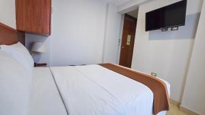 Postel nebo postele na pokoji v ubytování Retama Hotel Tacna