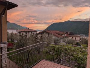 a view from the balcony of a house at Iseo Lake Terrace in Sale Marasino