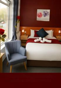 Ένα ή περισσότερα κρεβάτια σε δωμάτιο στο Charming studio Skegness F5