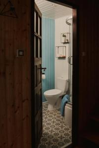 ein Bad mit WC und Waschbecken in der Unterkunft Wczasowa 25 Stare Jabłonki in Stare Jabłonki + 56 Fotos