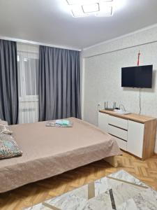 TV a/nebo společenská místnost v ubytování Квартира