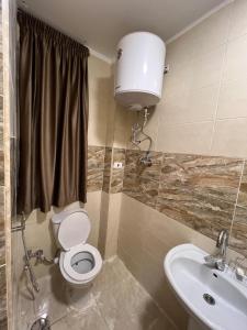 a bathroom with a toilet and a sink at Lotus - Downtown in Cairo