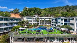 an aerial view of an apartment complex with a pool at KB Apartments Karon Beach by PHR in Karon Beach