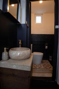 Un baño con un lavabo grande y un inodoro. en Old Chadari, en Telavi 11 fotos más