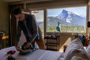 Nespecifikovaný výhled na hory nebo výhled na hory při pohledu z hotelu