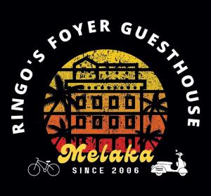 a sign for a hotel with a picture of a building at Ringo's Foyer in Melaka