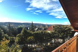 a view from the balcony of a house at Villa Paradies in Klosterneuburg