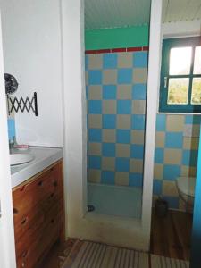 Ένα μπάνιο στο Ferienhaus im Grünen
