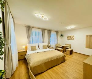 赫任斯科Apartmány Ella的房间里有一张大床的卧室