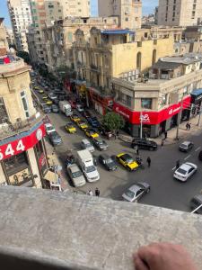 an overhead view of a busy city street with cars at Agora House for men only 仅限男性 in Alexandria