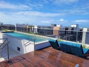 Μπαλκόνι ή βεράντα στο BOX109 - Lindo Studio na praia do Bessa