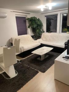 Zona d'estar a Moderne Wohnung mit Garten