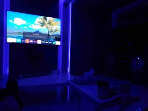 Μια τηλεόραση ή/και κέντρο ψυχαγωγίας στο House Pool 4 bedrooms