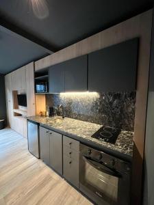 Kuchyň nebo kuchyňský kout v ubytování Edificio Pantera - monoambiente de diseño