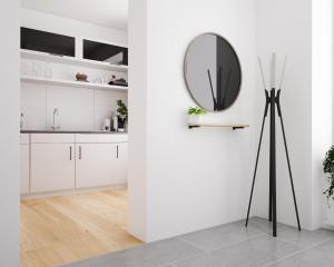 Η κουζίνα ή μικρή κουζίνα στο Altstadtidyll Neuruppin stilvolle Ferienwohnung im Herzen der Stadt +4 φωτογραφίες