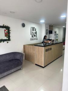 Kuchyň nebo kuchyňský kout v ubytování Hotel Guadalupe Plaza