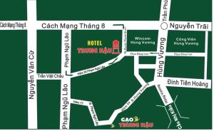 a map of the temple hadokehoke road at Trung Hau Hotel in Can Tho