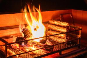 a fireplace filled with lots of bread and fire at Spreetshoogte Campsite in Namibgrens +49 photos