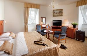 Televízia a/alebo spoločenská miestnosť v ubytovaní Imperial Spa & Kurhotel