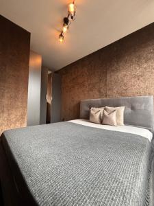 a bedroom with a large bed in a room at Allegra Sofia Cozy Luxury near Business Park and 10 min to Sofia airport in Sofia