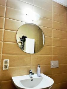 Mirandis Apartments - Modern Stays with Free Parking near Coresi Mall的一间浴室