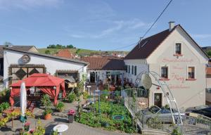 an aerial view of a garden in front of a building at Gästehaus Jupp und Kerstin Korz GbR in Hackenheim