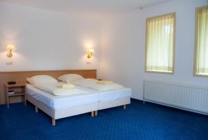 Hotel Hardenberg في هاردنبيرخ: غرفة نوم عليها سرير ووسادتين