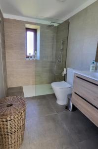 Tajace de AbajoにあるIsora - La Retrincaのシャワー、トイレ、洗面台を備えたバスルーム