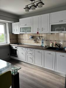Kuchyň nebo kuchyňský kout v ubytování apartament cu 3 camere