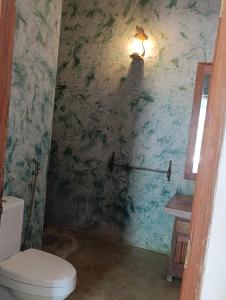 a bathroom with a toilet and a sink at Red Coral Village Kitesurfing School in Kalpitiya
