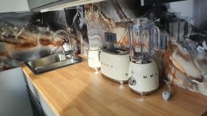 two blenders sitting on a counter in a kitchen at Innova TravelVir - Salt and Sun in Vir