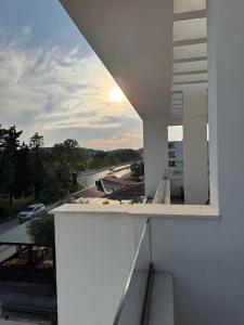 a view from the balcony of a white building at Apartmants S&H in Ulcinj