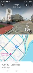 a screenshot of a google maps view of a city at Los Dedos in Punta del Este +1 photo