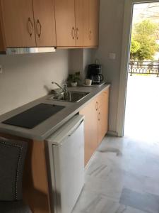 a kitchen with a sink and a dishwasher at Studio Saroukos in Kalymnos