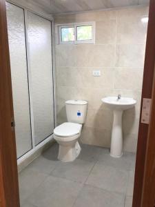 Koupelna v ubytování Hotel Nuquimar