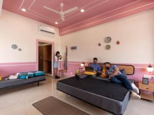Χώρος καθιστικού στο The Hosteller Jaipur, MI Road