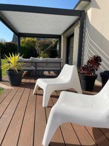 Μπαλκόνι ή βεράντα στο Maison de vacances Loctudy