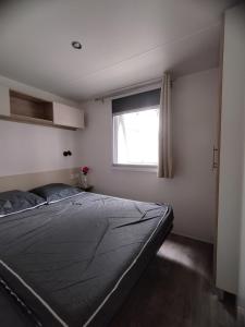 Postel nebo postele na pokoji v ubytování mobil home Vias plage