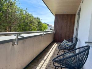 Balkón nebo terasa v ubytování "THREE" - Premium Apartments Seekirchen, modern, zentral gelegen