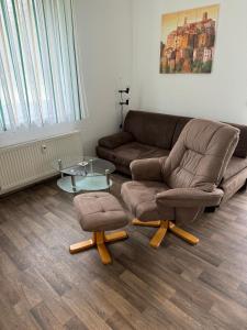 Posezení v ubytování -"Strandkrabbe" in der App-Anlage "Parkresidenz Dierhagen"-