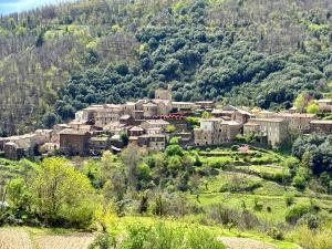 a village on the side of a mountain at La villa Les Rosiers en Cévennes in Saint-Martial